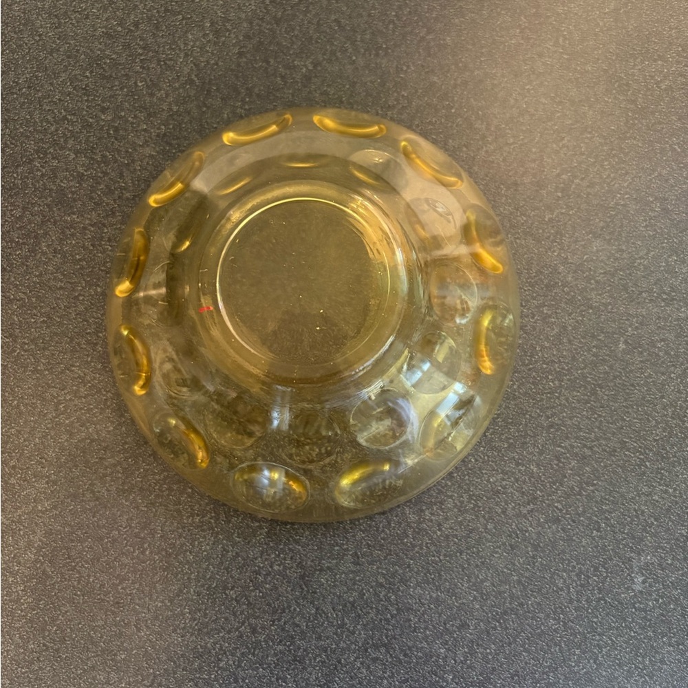 Vintage Hazel Atlas Glass Co Amber ELDORADO DOT Pattern Glass Serving Bowl; 9" - Picture 4 of 4